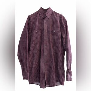 Wrangler George Strait Western Rodeo Print Button Down Shirt M